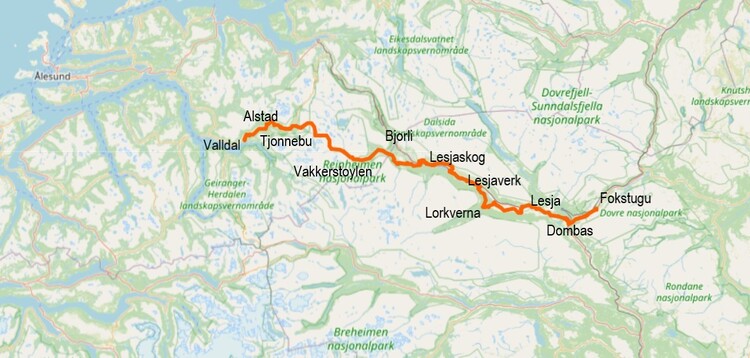 overzichtskaartje valldalsleden namen